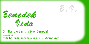 benedek vido business card